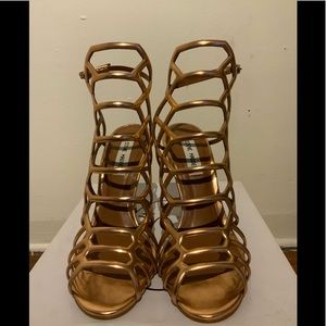 Rose gold high heels